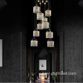 Aluminum luxury crystal indoor ceiling led pendant light